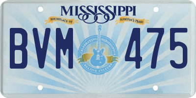 MS license plate BVM475