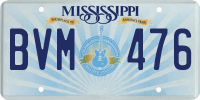 MS license plate BVM476