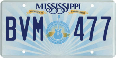 MS license plate BVM477