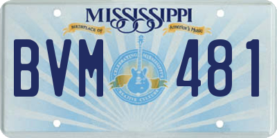 MS license plate BVM481