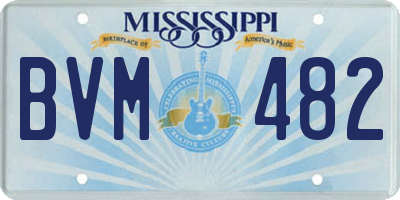 MS license plate BVM482