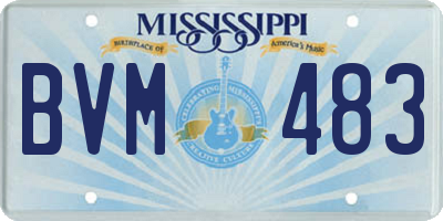 MS license plate BVM483