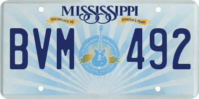 MS license plate BVM492