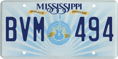 MS license plate BVM494