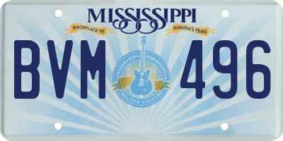 MS license plate BVM496
