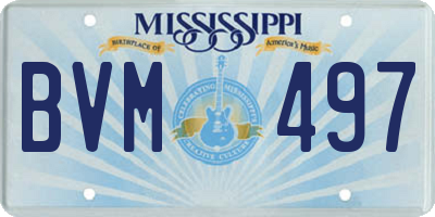MS license plate BVM497