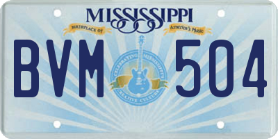 MS license plate BVM504