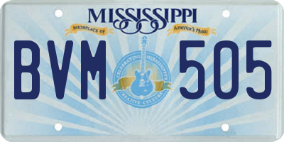 MS license plate BVM505