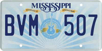 MS license plate BVM507