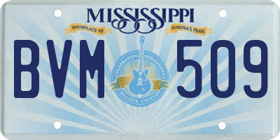 MS license plate BVM509