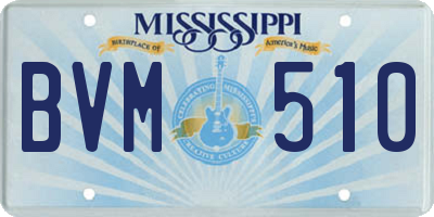 MS license plate BVM510