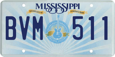 MS license plate BVM511