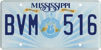 MS license plate BVM516