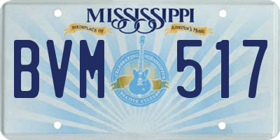 MS license plate BVM517