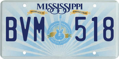 MS license plate BVM518