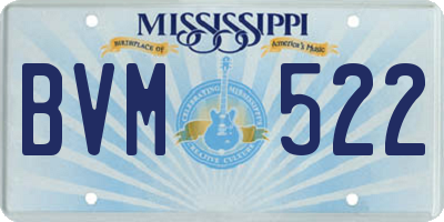 MS license plate BVM522