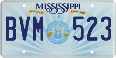 MS license plate BVM523