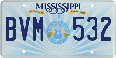 MS license plate BVM532