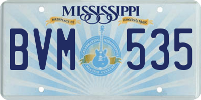 MS license plate BVM535