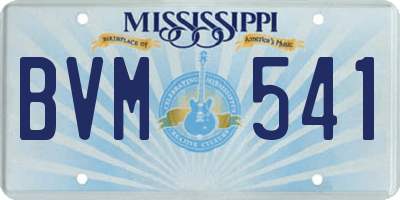 MS license plate BVM541