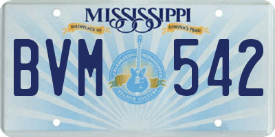 MS license plate BVM542