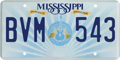 MS license plate BVM543