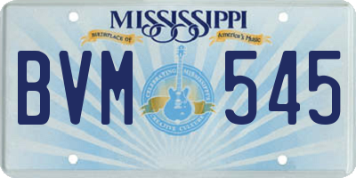 MS license plate BVM545