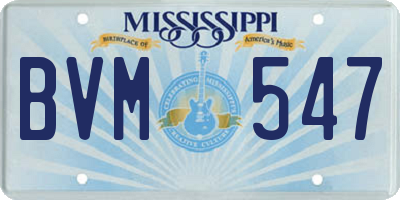 MS license plate BVM547