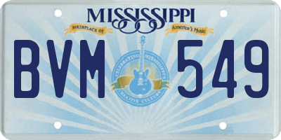MS license plate BVM549