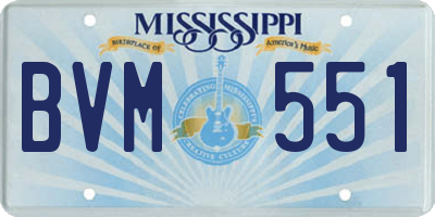 MS license plate BVM551