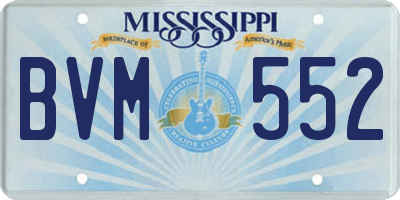MS license plate BVM552