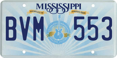 MS license plate BVM553