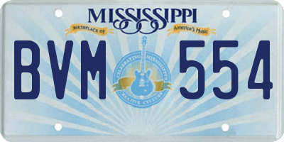 MS license plate BVM554