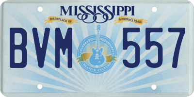 MS license plate BVM557