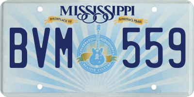MS license plate BVM559