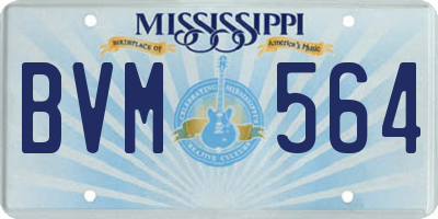MS license plate BVM564