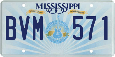 MS license plate BVM571
