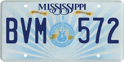 MS license plate BVM572