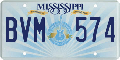 MS license plate BVM574