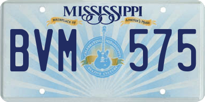 MS license plate BVM575