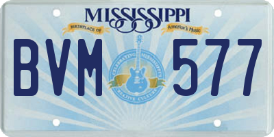 MS license plate BVM577