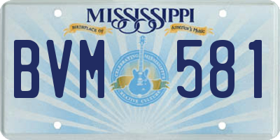 MS license plate BVM581