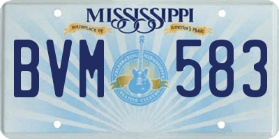 MS license plate BVM583