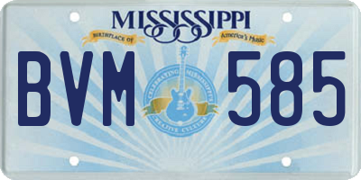 MS license plate BVM585