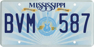 MS license plate BVM587