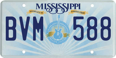 MS license plate BVM588