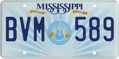 MS license plate BVM589