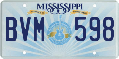 MS license plate BVM598