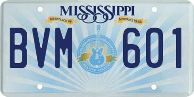 MS license plate BVM601