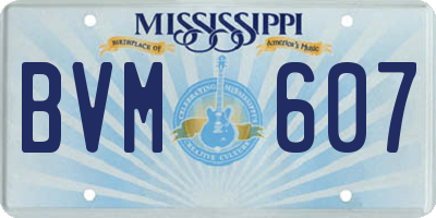 MS license plate BVM607
